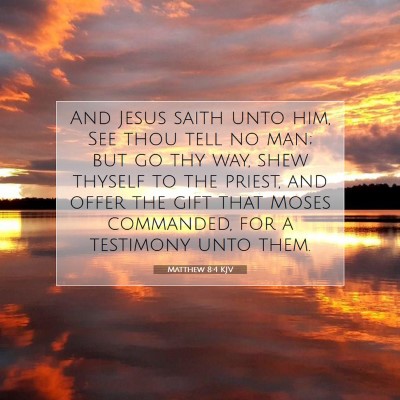 Picture 07 - Matthew 8:4 KJV - And Jesus saith unto him, See thou tell no man; - Bible Verse Picture