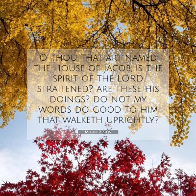 Picture 07 - Micah 2:7 KJV - O thou that art named the house of Jacob, is the - Bible Verse Picture