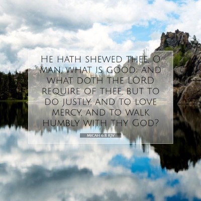Picture 07 - Micah 6:8 KJV - He hath shewed thee, O man, what is good; and - Bible Verse Picture