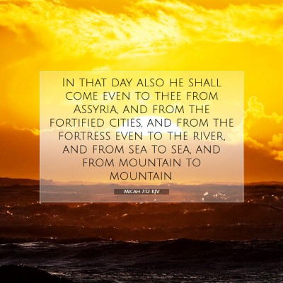 Picture 07 - Micah 7:12 KJV - In that day also he shall come even to thee from - Bible Verse Picture