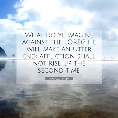 Picture 07 - Nahum 1:9 KJV - What do ye imagine against the LORD? he will make - Bible Verse Picture