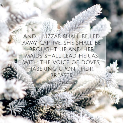 Picture 07 - Nahum 2:7 KJV - And Huzzab shall be led away captive, she shall - Bible Verse Picture