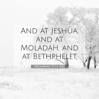 Picture 07 - Nehemiah 11:26 KJV - And at Jeshua, and at Moladah, and at - Bible Verse Picture