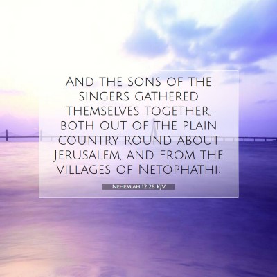 Picture 07 - Nehemiah 12:28 KJV - And the sons of the singers gathered themselves - Bible Verse Picture