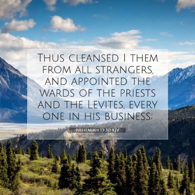 Picture 07 - Nehemiah 13:30 KJV - Thus cleansed I them from all strangers, and - Bible Verse Picture
