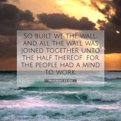 Picture 07 - Nehemiah 4:6 KJV - So built we the wall; and all the wall was joined - Bible Verse Picture