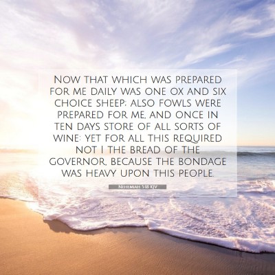 Picture 07 - Nehemiah 5:18 KJV - Now that which was prepared for me daily was one - Bible Verse Picture