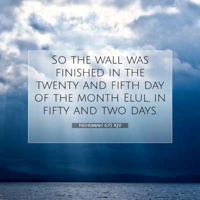 Picture 07 - Nehemiah 6:15 KJV - So the wall was finished in the twenty and fifth - Bible Verse Picture