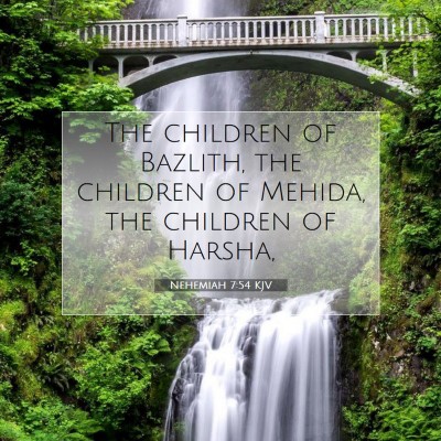 Picture 07 - Nehemiah 7:54 KJV - The children of Bazlith, the children of Mehida, - Bible Verse Picture