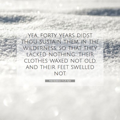Picture 07 - Nehemiah 9:21 KJV - Yea, forty years didst thou sustain them in the - Bible Verse Picture