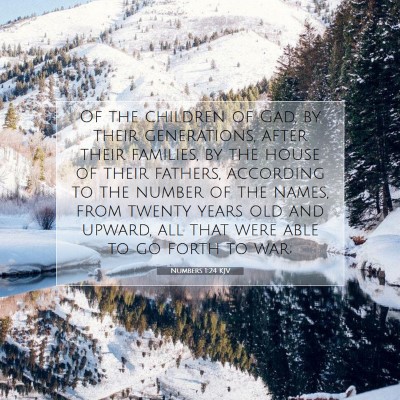 Picture 07 - Numbers 1:24 KJV - Of the children of Gad, by their generations, - Bible Verse Picture