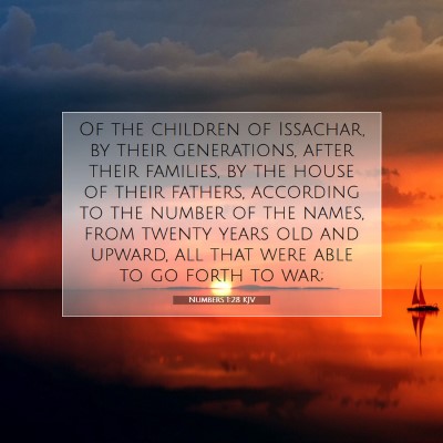 Picture 07 - Numbers 1:28 KJV - Of the children of Issachar, by their - Bible Verse Picture