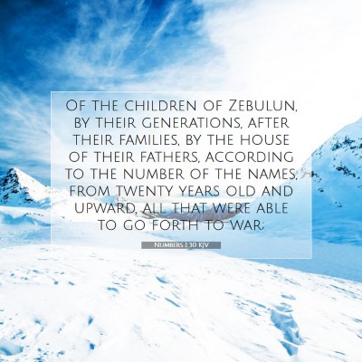 Picture 07 - Numbers 1:30 KJV - Of the children of Zebulun, by their generations, - Bible Verse Picture