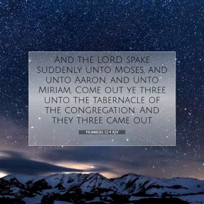 Picture 07 - Numbers 12:4 KJV - And the LORD spake suddenly unto Moses, and unto - Bible Verse Picture