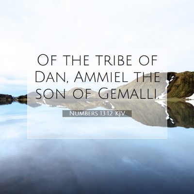 Picture 07 - Numbers 13:12 KJV - Of the tribe of Dan, Ammiel the son of - Bible Verse Picture