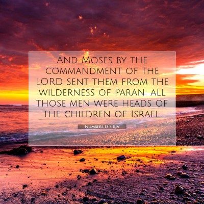 Picture 07 - Numbers 13:3 KJV - And Moses by the commandment of the LORD sent - Bible Verse Picture