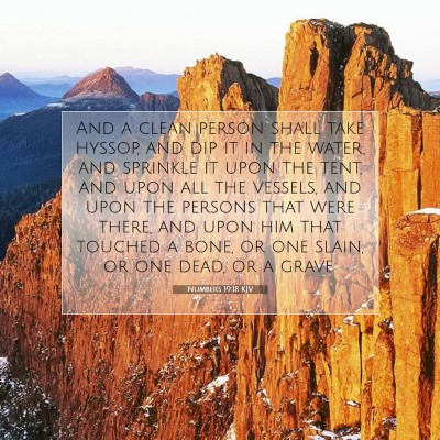 Picture 07 - Numbers 19:18 KJV - And a clean person shall take hyssop, and dip it - Bible Verse Picture