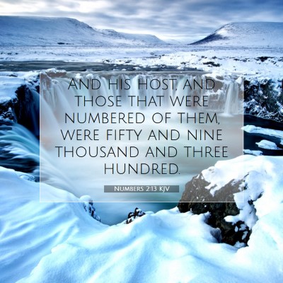 Picture 07 - Numbers 2:13 KJV - And his host, and those that were numbered of - Bible Verse Picture