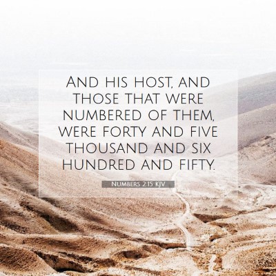 Picture 07 - Numbers 2:15 KJV - And his host, and those that were numbered of - Bible Verse Picture