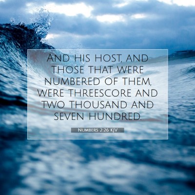 Picture 07 - Numbers 2:26 KJV - And his host, and those that were numbered of - Bible Verse Picture