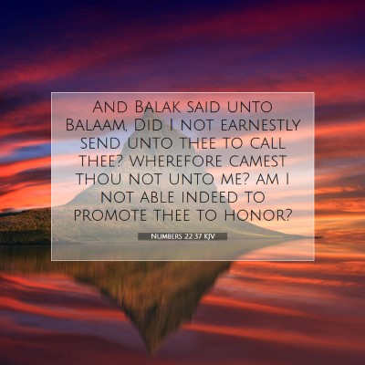 Picture 07 - Numbers 22:37 KJV - And Balak said unto Balaam, Did I not earnestly - Bible Verse Picture