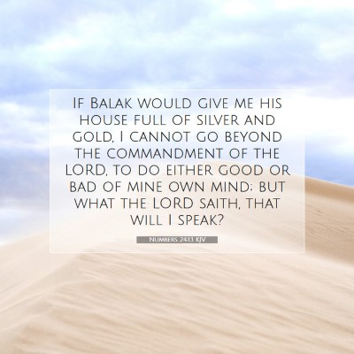 Picture 07 - Numbers 24:13 KJV - If Balak would give me his house full of silver - Bible Verse Picture