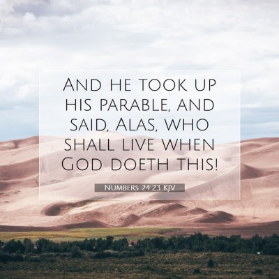 Picture 07 - Numbers 24:23 KJV - And he took up his parable, and said, Alas, who - Bible Verse Picture