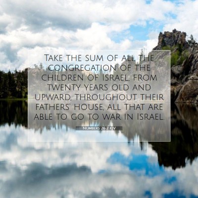 Picture 07 - Numbers 26:2 KJV - Take the sum of all the congregation of the - Bible Verse Picture