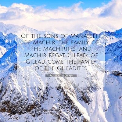 Picture 07 - Numbers 26:29 KJV - Of the sons of Manasseh: of Machir, the family of - Bible Verse Picture