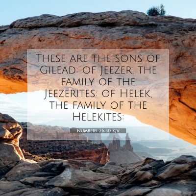 Picture 07 - Numbers 26:30 KJV - These are the sons of Gilead: of Jeezer, the - Bible Verse Picture