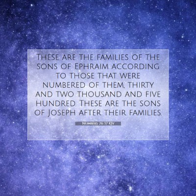 Picture 07 - Numbers 26:37 KJV - These are the families of the sons of Ephraim - Bible Verse Picture