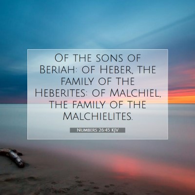 Picture 07 - Numbers 26:45 KJV - Of the sons of Beriah: of Heber, the family of - Bible Verse Picture