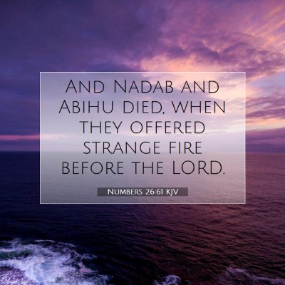 Picture 07 - Numbers 26:61 KJV - And Nadab and Abihu died, when they offered - Bible Verse Picture