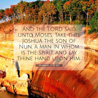 Picture 07 - Numbers 27:18 KJV - And the LORD said unto Moses, Take thee Joshua - Bible Verse Picture