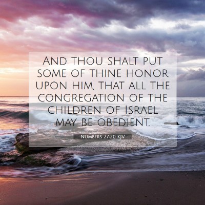 Picture 07 - Numbers 27:20 KJV - And thou shalt put some of thine honor upon him, - Bible Verse Picture