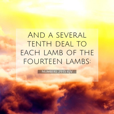 Picture 07 - Numbers 29:15 KJV - And a several tenth deal to each lamb of the - Bible Verse Picture
