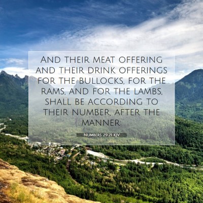 Picture 07 - Numbers 29:21 KJV - And their meat offering and their drink offerings - Bible Verse Picture