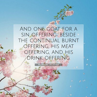 Picture 07 - Numbers 29:34 KJV - And one goat for a sin offering; beside the - Bible Verse Picture