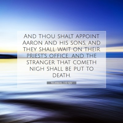 Picture 07 - Numbers 3:10 KJV - And thou shalt appoint Aaron and his sons, and - Bible Verse Picture