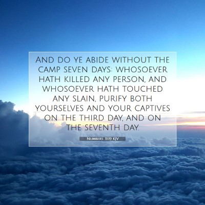 Picture 07 - Numbers 31:19 KJV - And do ye abide without the camp seven days: - Bible Verse Picture