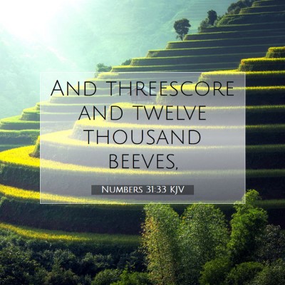 Picture 07 - Numbers 31:33 KJV - And threescore and twelve thousand - Bible Verse Picture
