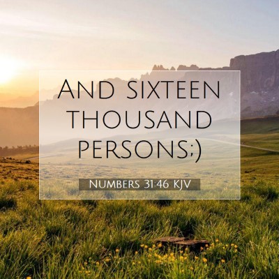 Picture 07 - Numbers 31:46 KJV - And sixteen thousand - Bible Verse Picture