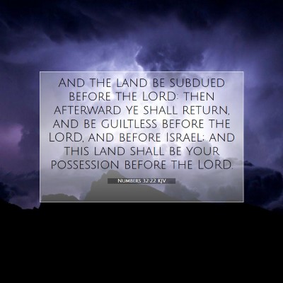 Picture 07 - Numbers 32:22 KJV - And the land be subdued before the LORD: then - Bible Verse Picture