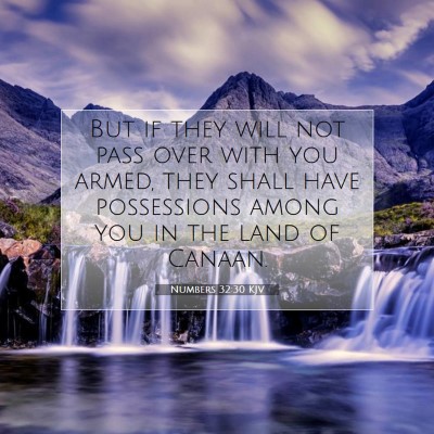 Picture 07 - Numbers 32:30 KJV - But if they will not pass over with you armed, - Bible Verse Picture