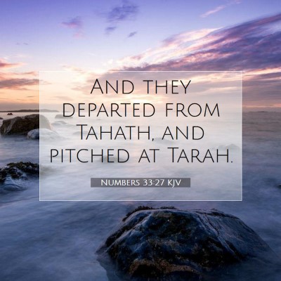 Picture 07 - Numbers 33:27 KJV - And they departed from Tahath, and pitched at - Bible Verse Picture
