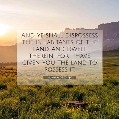 Picture 07 - Numbers 33:53 KJV - And ye shall dispossess the inhabitants of the - Bible Verse Picture