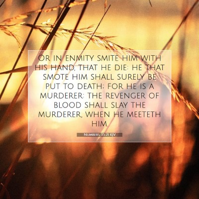 Picture 07 - Numbers 35:21 KJV - Or in enmity smite him with his hand, that he - Bible Verse Picture