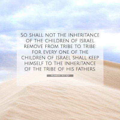 Picture 07 - Numbers 36:7 KJV - So shall not the inheritance of the children of - Bible Verse Picture
