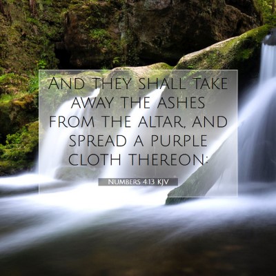 Picture 07 - Numbers 4:13 KJV - And they shall take away the ashes from the - Bible Verse Picture