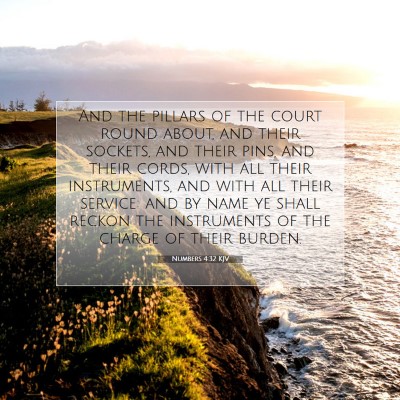 Picture 07 - Numbers 4:32 KJV - And the pillars of the court round about, and - Bible Verse Picture
